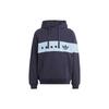 Adidas Originals Color Block Logo Print Hoodie Men Hoodies Blue IC8391