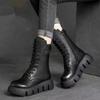 Fashion Fashion Women's Leather Boots High Top Casual Cotton Boot Plush Warm Winter Boots for Women Non Slip Platform Boots Botas Mujer