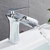 White Chrome Basin Faucets Waterfall Bathroom Faucet Single Handle Hot Cold Water Basin Mixer Tap Bath Sink Water Crane Bathroom