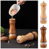 6 Inch Salt and Pepper Mill Adjustable Particle Size Rubber Wooden Pepper Bottle Household
