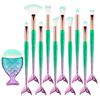 Mermaid Makeup Brush Set 11 Fan-shaped Brushes Eye Shadow Brush Blending Brush Eye Makeup Brush Beauty Tools