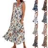 Women's Summer Casual Fashion Flower Printed Sleeveless  Pocket Dress