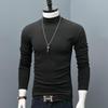 Men's Slim-Fit Semi-High Collar Warm Long-Sleeve Base Shirt for Autumn and Winter