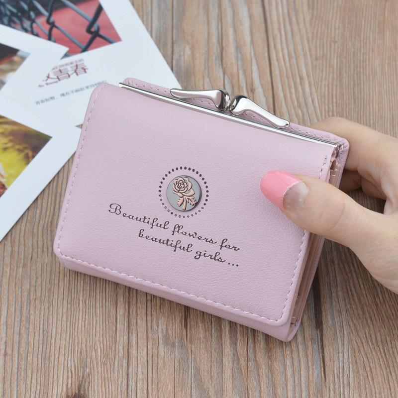 Leather Women Wallets Hasp Small Wallets Female Short Coin Purses Money Credit Card Holders Clutch Bags