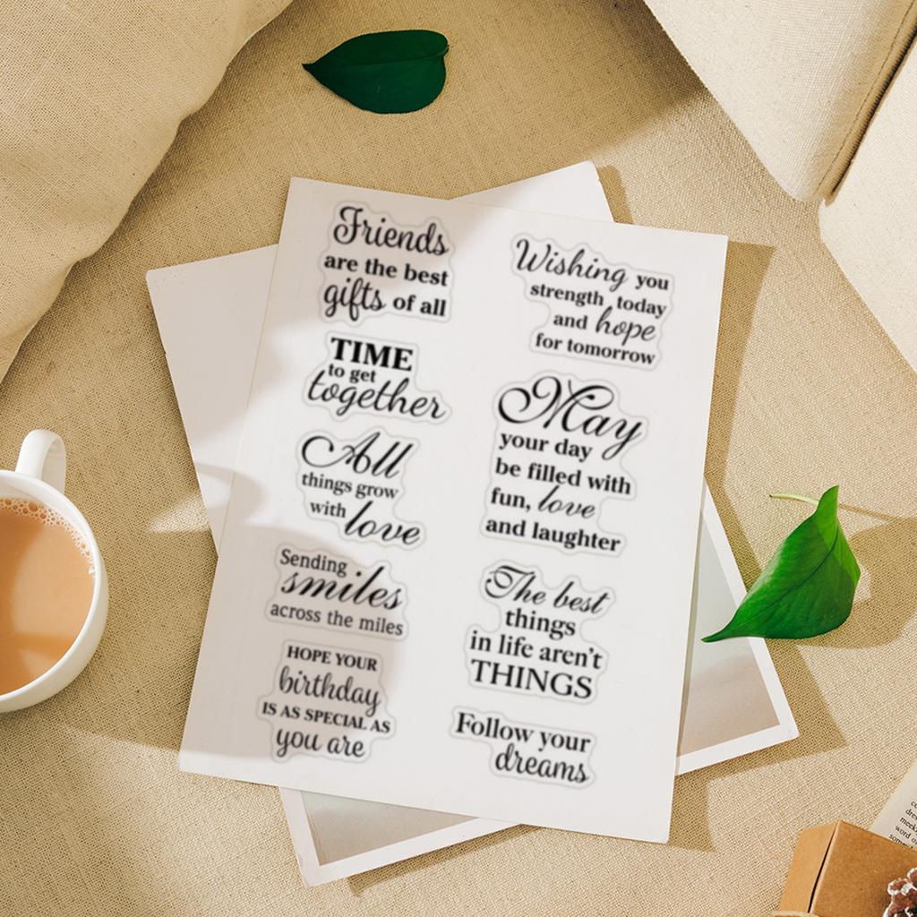 Blessing Words Clear Silicone Stamp Lettering Pattern Clear Stamper for Scrapbooking Card Making Photo Album Decoration