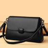 Women's  Genuine Leather Crossbody Shoulder Bag Monochromatic Leather Bag