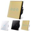 1/2/3Gang EU/UK Light Touch Switch Black White Gold Crystal Glass Panel Wall Light Switch