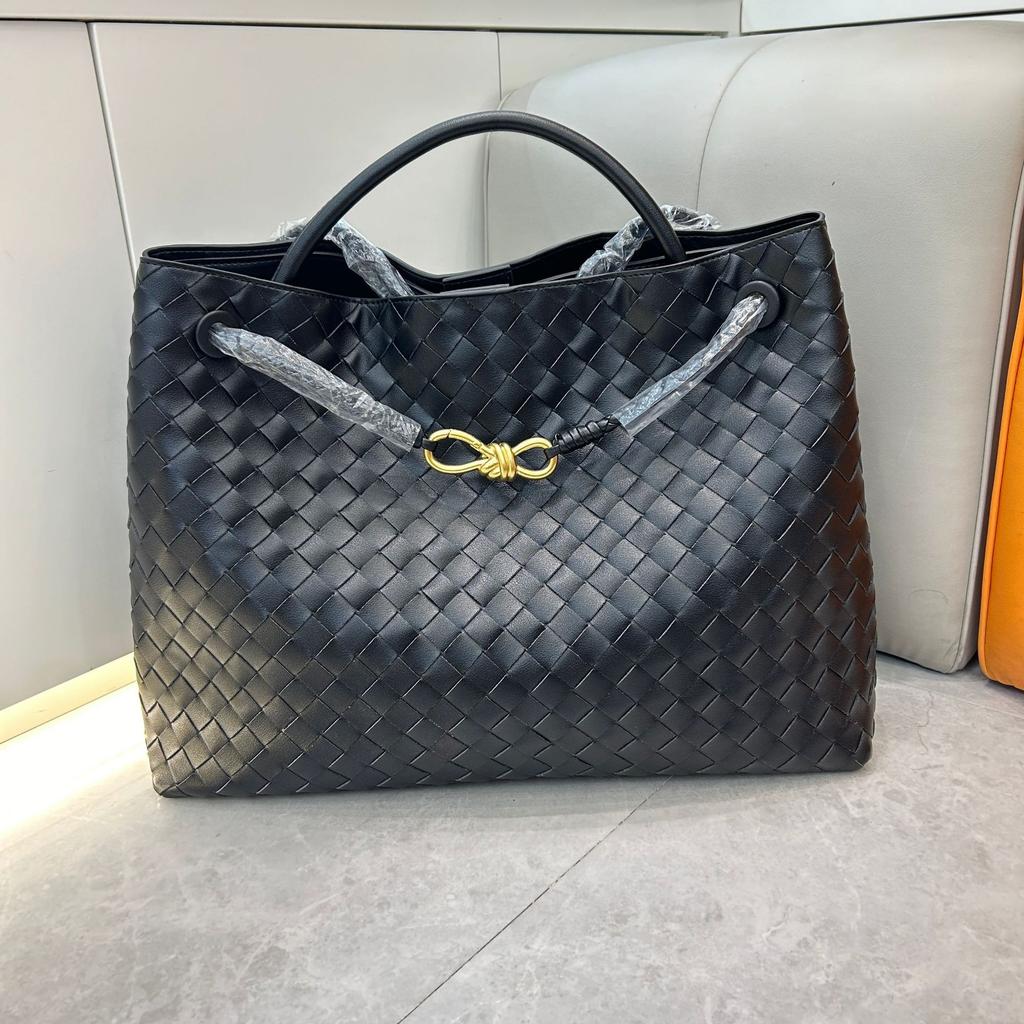 Cross Border New Leather Large Woven Bow Metal Rope Buckle Handheld Cross Shoulder Underarm Bag For Women