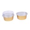 20Pcs Tinfoil Box with Lid Reusable Disposable Round Food Grade Non-Stick Oven Safe Cupcake Container Aluminum Foil Bowl Baking Mold