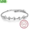 925 Sterling Silver Cube Box Bracelets &Bangles New Fashion Bracelet For Women Sterling -Silver -Jewelry