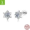 Personalized Hexagram Moissanite Stud Earrings Classic Star S925 Sterling Silver Threaded Stud Earrings