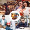Painted Book Mug, Unique Colorful Resin Stacked Books Coffee Cup, Collectible Gift for Readers, Librarians, Literature Lovers