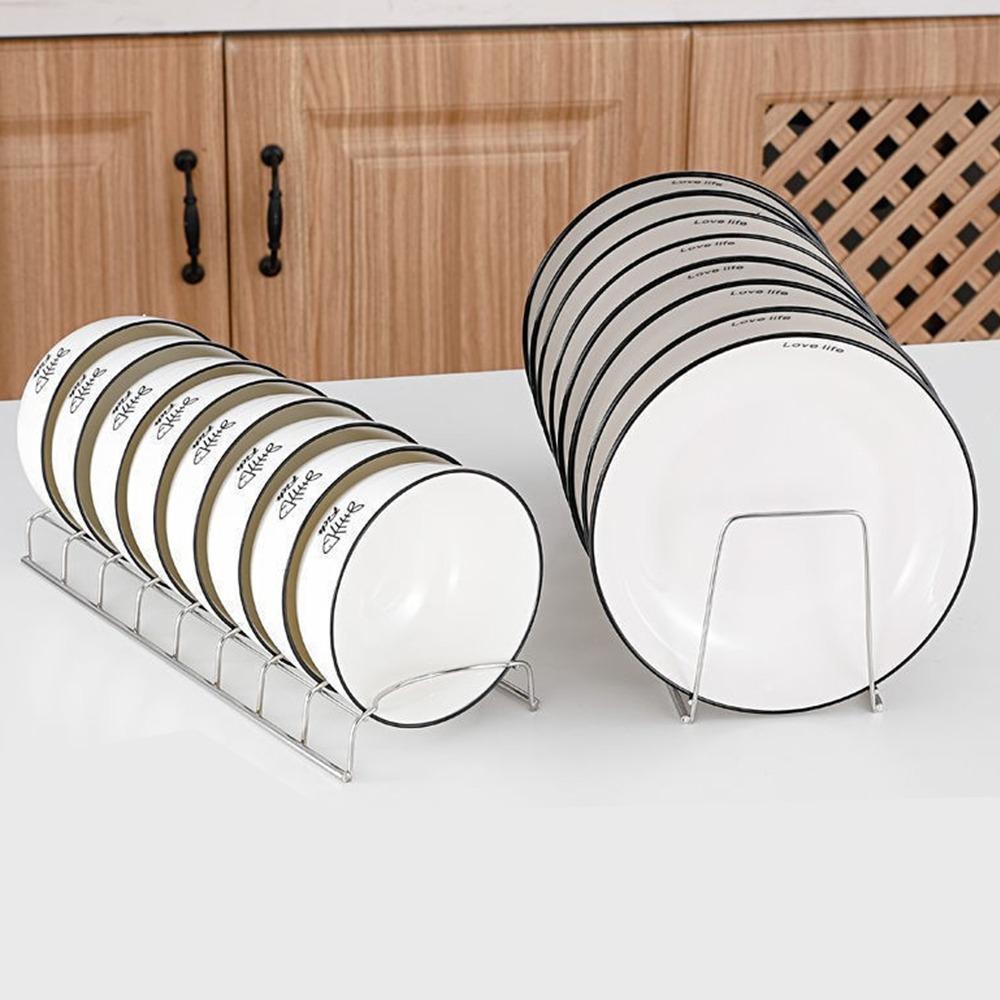 Multipurpose Plates Storage Rack Silver Bowls Plates Drainer Holder Dish Draining Rack Kitchen