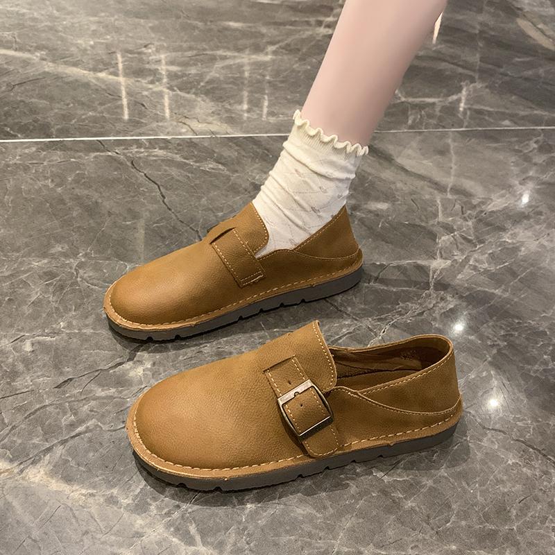 Women's Breathable Driving Casual Shoes Slip-On Business Formal Bean Bean Leisure Leather Shoes Summer Trendy Versatile Loafers