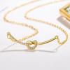 Knotted Smile Necklace Female Clavicle Chain Japanese and Korean Ins Elegant Shining Diamond Minority All-Match Necklace