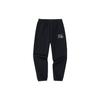 Lifestyle Series Letter Mid-Waist Tapered Nine-Point Knitted Sports Pants Women Bottoms Basic-Black 162418310-3