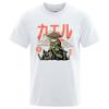 The Last Frog Samurai Anime Print T Shirts Men Casual Breathable Tshirts O-Neck Shirts Oversized Cotton Short Sleeve Top
