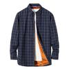 Fleece Lined Lapel Shirts For Men Winter Warm Loose Button Down Stylish Long Sleeve Cotton Plaid Shirt Jackets