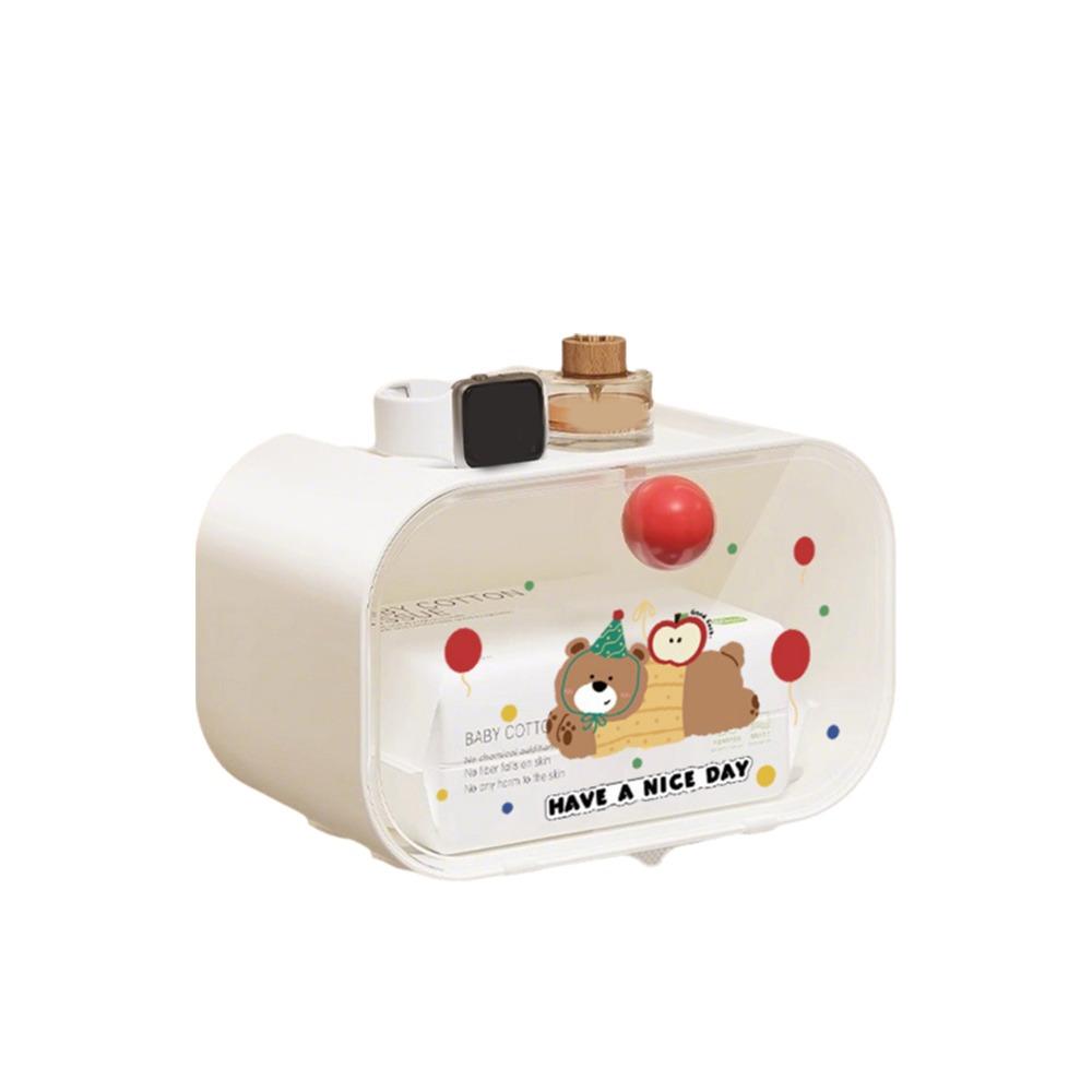 No Punching Wall Mounted Tissue Box Plastic Paper Towel Box Creative Cartoon Tissue Holder Kitchen