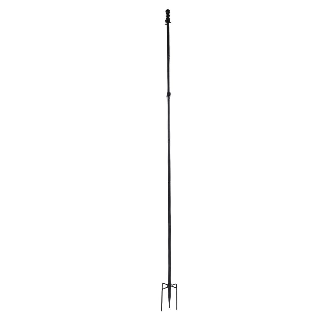 Ground Flag Pole 10 FT Thickened Stainless Steel Outdoor Flagpole with 5 Prong Base for Garden Yard