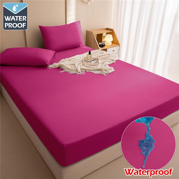 Elastic Band Fitted Bed Sheet Waterproof Bed Mattress Protector Pad Bed Double Couple Bedspread Multi Size Bed Sheet