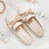 Fashion Luxury Woman Mules Summer Close Toe Women Slippers Bowtie Lazy Slides Flat Heel Girl Slippers Korean Outdoor Flip Flops