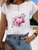 (Asian Size) Short Sleeve T-shirts Clothing Fashion Print  T Female Butterfly Sweet 90s Casual Women's Top Graphic Tee