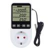 220V Digital LCD Power Meter Wattmeter Socket Wattage Kwh Energy Measuring Thermostat Timer Socket Outlet Heating Cooling Switch EU Plug