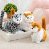 Fluffy Simulation Cat Plush Toy Cute Imitation Cat Plush Doll Plush Cats with Sound  Easter Gifts