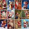 5D DIY Diamond Painting Cute Santa Claus Full Round Drill Embroidery Mosaic Art Picture Rhinestones Christmas Gift Home Decor