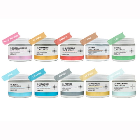 Lebelage Dr. Madecassoside/ Vitamin C/ Ceramide/ Snail/ Cica/ Aqua/ Collagen/ Peptide/ Propolis/ Hyaluronic Cure Cream 70ml (10 Options)