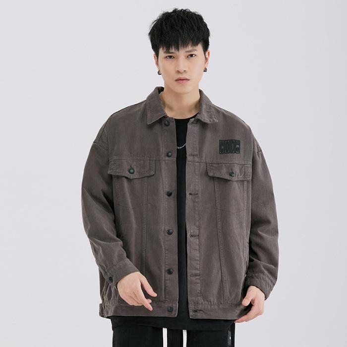 Retro Tooling Long Sleeve Jacket Trendy Brand American Retro Printed Jacket Top Versatile Loose Casual Shirt Men'S