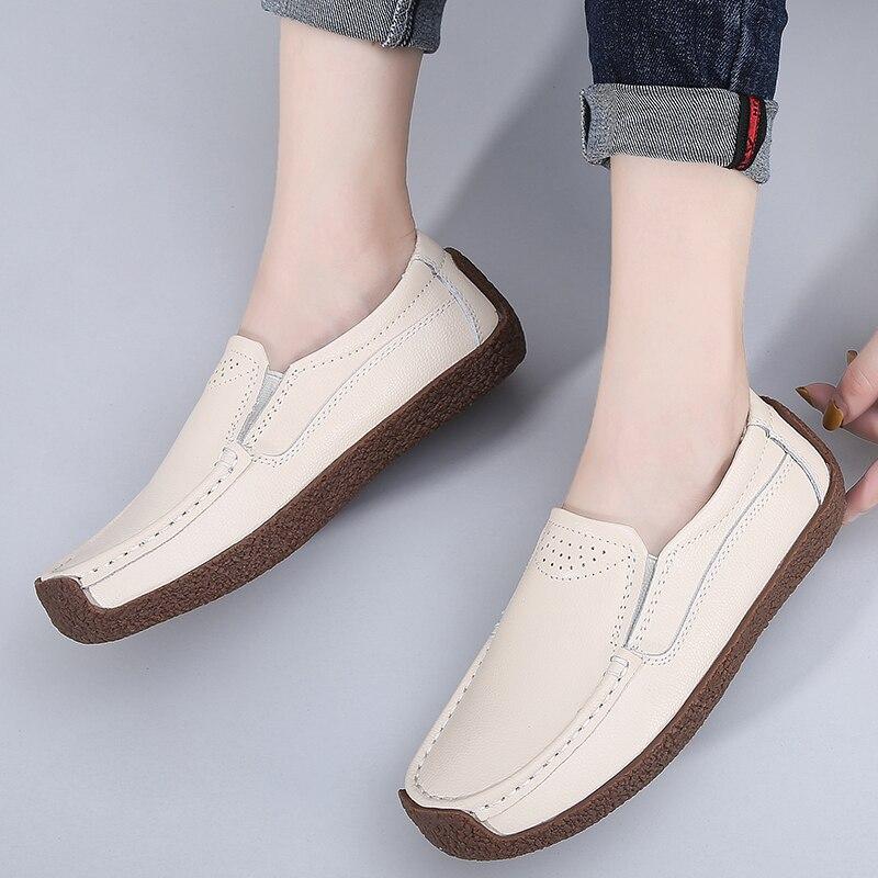 Women Penny Wildsmith Loafers Casual White Nurse Footwear Peas Soft Flats Black Driving Walking Shoes for Womens Plus Size