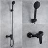 Black Shower Set Shower Faucet with Hose and Single Handle Switch Ues To Household Sprinkler Bathroom Hotel Pure Copper Set
