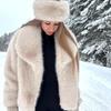 Winter Leopard Print Fur Jacket Imitation Mink Hair Large Lapel Women's Top Fluff Loose Short