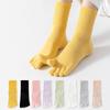 3Pairs/Lot Five Finger Socks Women Cotton Toe Socks Autumn Spring Middle Tube Sports Socks With Separate Fingers