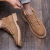 Autumn Winter Thick Sole Mid-Top Lace Up Boots Men British Style Trend Boots High-Top Korean Casual Shoes Mid Top Boots for Men