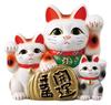 Lucky Cat Maneki Cat Lucky X 11 X Height 19cm White Three Cats Size 6 Pottery Tokoname Ware Made In Japan Ale-net 20.5