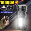 Mini 9 LED Flashlight with Side Lights Portable Rechargeable ABS LED Torch  Built-in Battery High Power Lantern 4 Lighting Modes