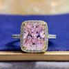 Luoxi Temple 925 Silver Micro-Paved Gemstone Ring with Pink and Yellow Diamonds