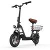 iScooter I12 12-Inch Electric Scooter - 500W Motor, 30-35KM Range, Dual Suspension, Comfortable Seat, Black(NO ABE),Black