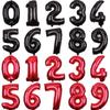 1Pc 32 Inch Number Balloons Red - Black Foil Balloons Happy Birthday Wedding Party Decorative Balloon
