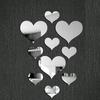 10pcs 3D Acrylic Heart-Shaped Mirror Wall Stickers Plastic Removable Heart Art Wall Poster Living Room Bedroom Home Decoration