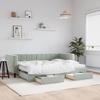 VidaXL Daybed with Trundle and Drawers Light Grey 80x200cm Velvet 3196756