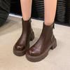 Thick-soled Martin Boots Women's Autumn and Winter Martin Boots 2025 New Thick-heeled Early Autumn Boots Autumn and Winter Boots Skinny Boots