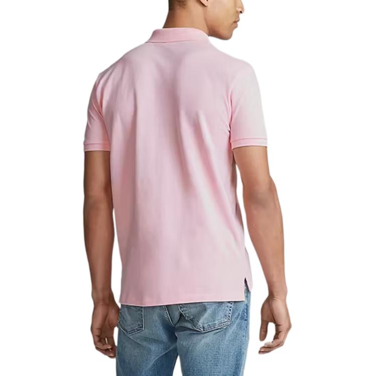 Polo Ralph Lauren Solid Logo Slim Fit Polo Shirt Men Tops Pink MNPOKNI1N820336-650