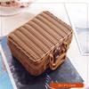 Portable PP Rattan Baskets Picnic Storage Basket Retro Wicker Suitcase Woven Hand Gift Box Sundries Cosmetic Organizer Boxs