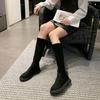 Fashion Platform Elastic Winter Knee High Shaft Long Ladies Boots Footwear Round Toe Shoes For Women Gothic Goth Stylish Promotion
