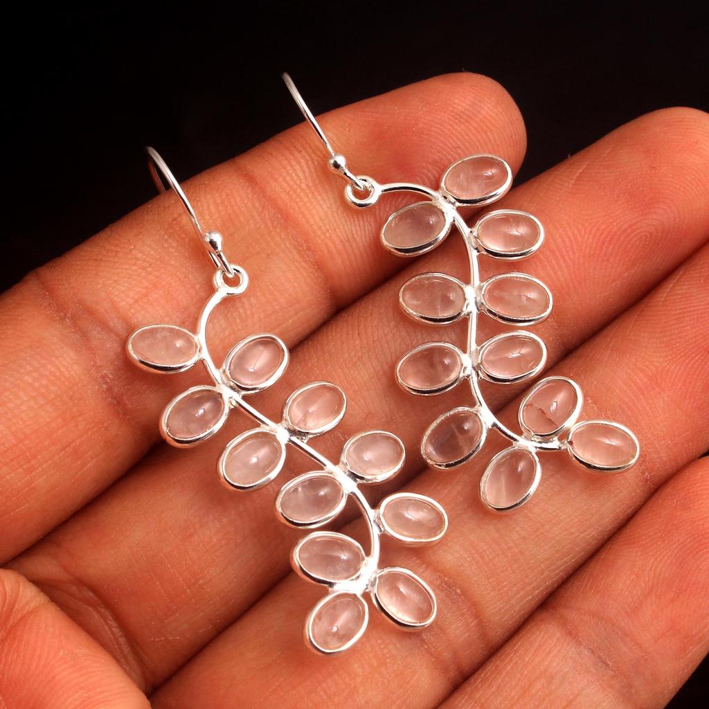 Green Onyx Rose Quartz Kyanite Earring, Gifts For Her, Jewelry For You, 925 Sterling Silver Handmade Jewelry