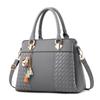 Women Tassel Leather Handbags Tote Top-handle Embroidery Shoulder Bag